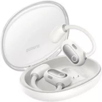 Atviro tipo belaidės ausinės Baseus Eli Sport 1 Baltos – Bluetooth 5.0, IPX4 apsauga nuo purslų