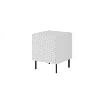 Naktinis staliukų rinkinys Cama Meble HOLE – 2 vnt., 44×40,5×53,5 cm, baltas matinis, MDF/medžio drožlių plokštė, 16 mm rėmas