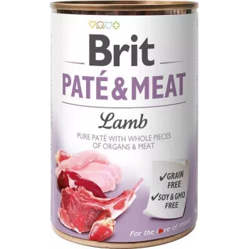 BRIT Paté & Meat with lamb - šlapias šunų ėdalas - 400g