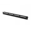 Pataisų skydas 1U LANBERG PPUA-1024-B, 24 prievadai, Cat6a, U/UTP, 1U stovas, gylis 102 mm, metalinis, juodas