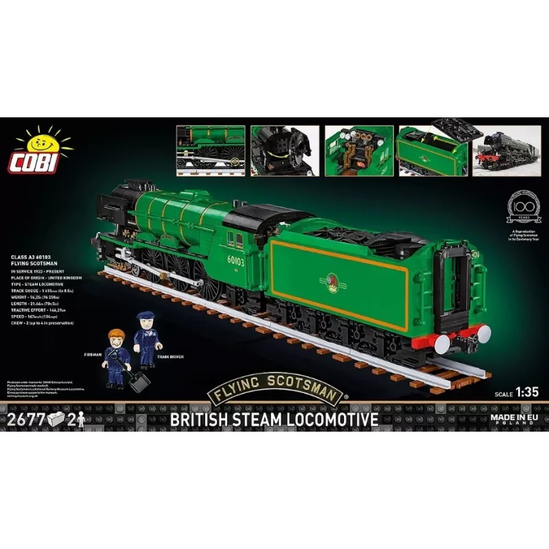 Cobi Flying Scotsman britiškas garvežys, konstruktorius, 1:35, 2677 dalys