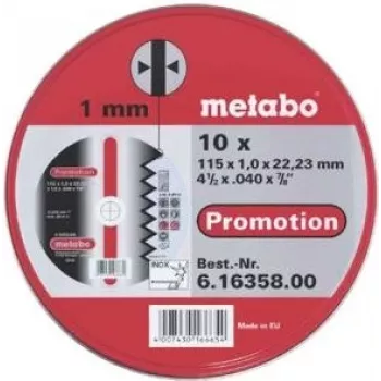 Pjovimo diskas Metabo 616359000, plokščias centras, 10 vnt.