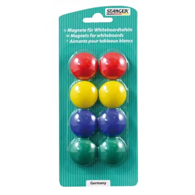 Stanger model 73002 magnetų rinkinys 8 spalvų, 8 vnt. apvalūs žymekliai