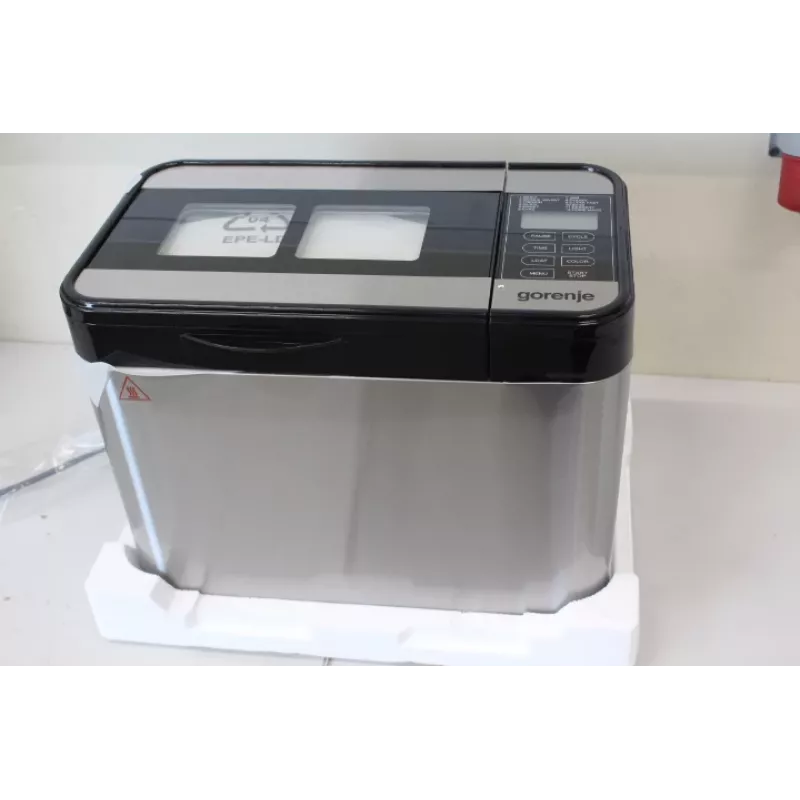 Duonos kepimo aparatas Gorenje BM1400E — 815 W, 12 programų, LCD, nerūdijantis plienas, 1400 g kepalas, dviguba kepimo forma