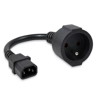 Maitinimo adapteris QOLTEC IEC 320 C14 į kištuką French, 0,15 m laidas