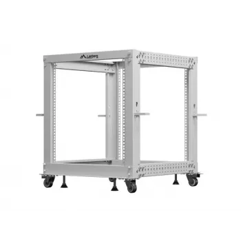 Atviras 19 colių stovas LANBERG 12U, reguliuojamas gylis 600–1100 mm, pilkas