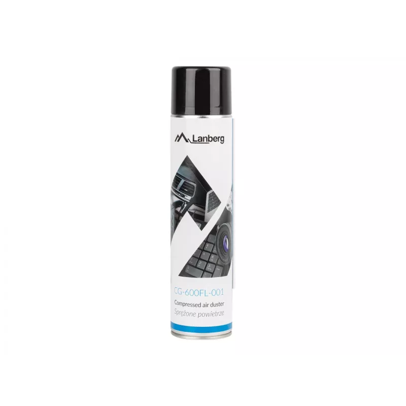 Suspausto oro valiklis LANBERG CG-600FL-001 – 600 ml, kompiuterių valymui, juoda/mėlyna/balta