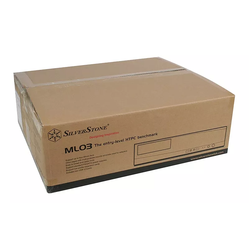 SilverStone MILO ML03 - stalinis kompiuterio korpusas - Mikro-ATX - be maitinimo šaltinio (ATX / PS/2) - juodas - USB / garsas (SST-ML03B-R)