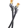 Helos Patch-Cable RJ-45 (M) – RJ-45 (M) 15 m SFTP CAT 6a lauko, Snagless juoda