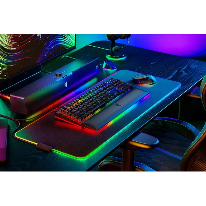 RAZER BlackWidow V4 Pro klaviatūra žaliais jungikliais - JAV išdėstymas