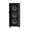 Korpusas GEMBIRD CCC-FC-4000 Midi Tower juodas, grūdintas stiklas, RGB apšvietimas, ATX/Micro-ATX/ITX