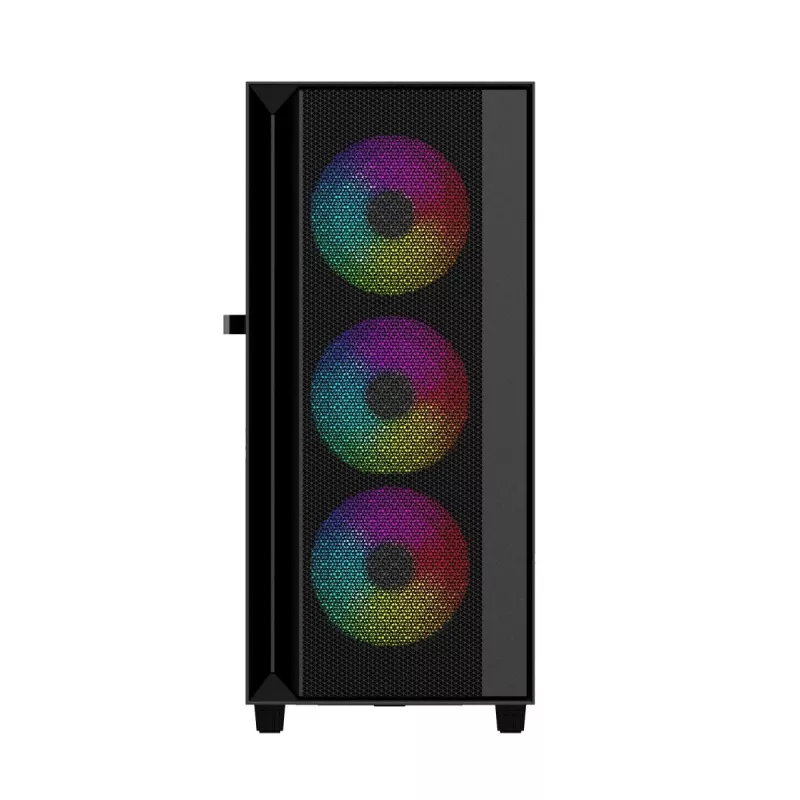 Korpusas GEMBIRD CCC-FC-4000 Midi Tower juodas, grūdintas stiklas, RGB apšvietimas, ATX/Micro-ATX/ITX