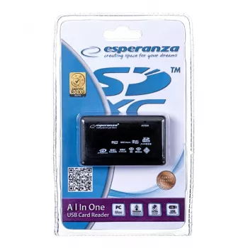 Esperanza EA119 kortelių skaitytuvas juodas USB 2.0