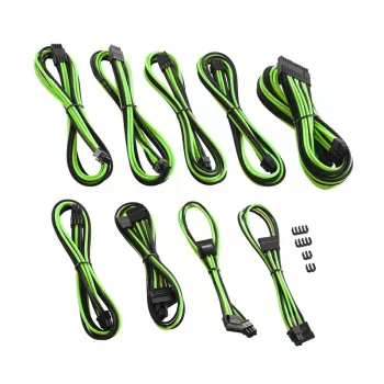 CableMod C-Series PRO ModMesh kabelių rinkinys, skirtas Corsair AXi/HXi/RM (geltona etiketė) – juoda/šviesiai žalia