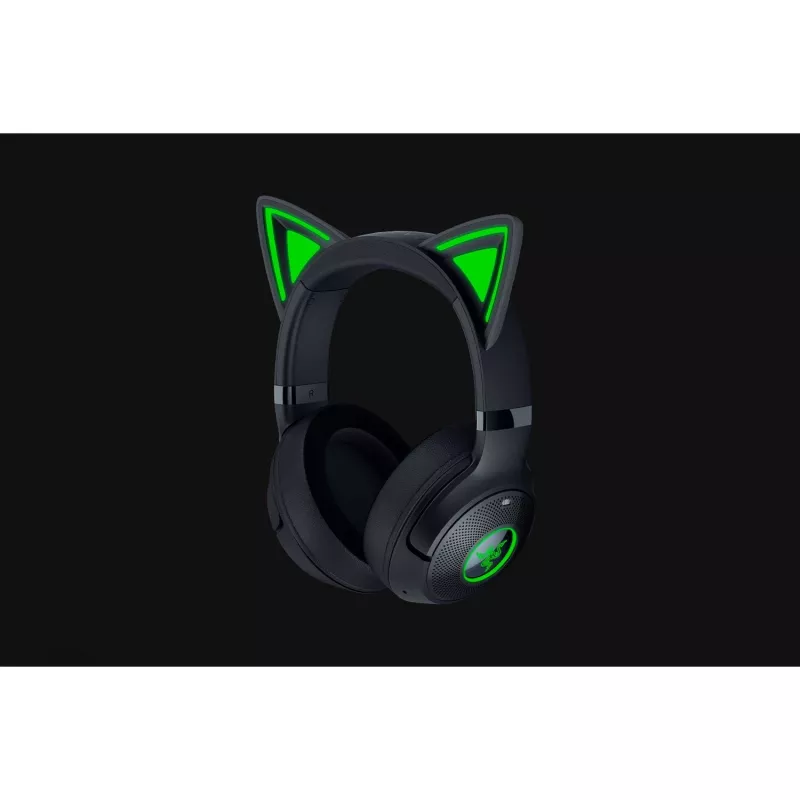 Ausinės Razer Kraken Kitty V2 BT – belaidės Bluetooth, uždaro tipo, lankeliu, 20–20000 Hz, 325 g, juodos