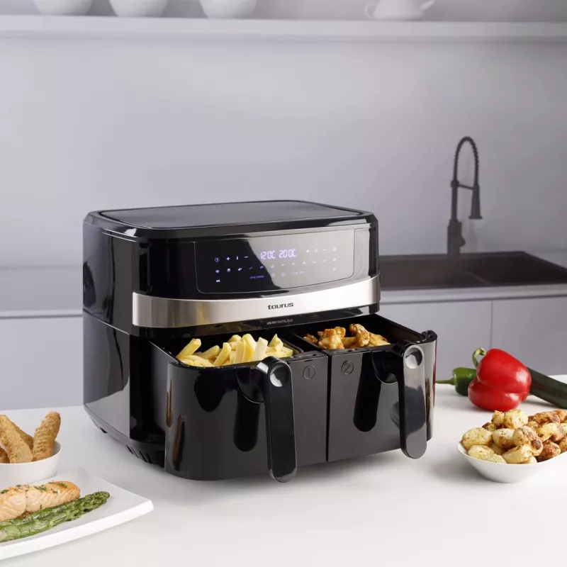 Taurus Air Fry Digital Duo Double 9 L 2200 W karšto oro gruzdintuvė juoda