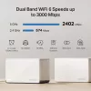 MERCUSYS Halo H85X maršrutizatorius (3 vnt.) – dviejų juostų „Wi‑Fi 6“ (802.11ax), 2,4/5 GHz, iki 2402 Mbps, 3 LAN prievadai, baltas