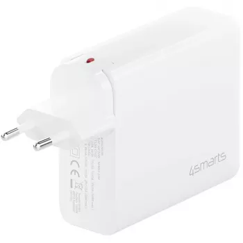 Vidinis kintamosios srovės greitasis įkroviklis 4smarts 545200 — 200 W, 4× USB-C, 100–240 V, 1,5 m laidas, baltas