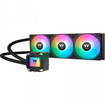 Skysčio aušinimo komplektas THERMALTAKE LA360 ARGB, 120 mm ventiliatoriai, 360 W TDP, juodas
