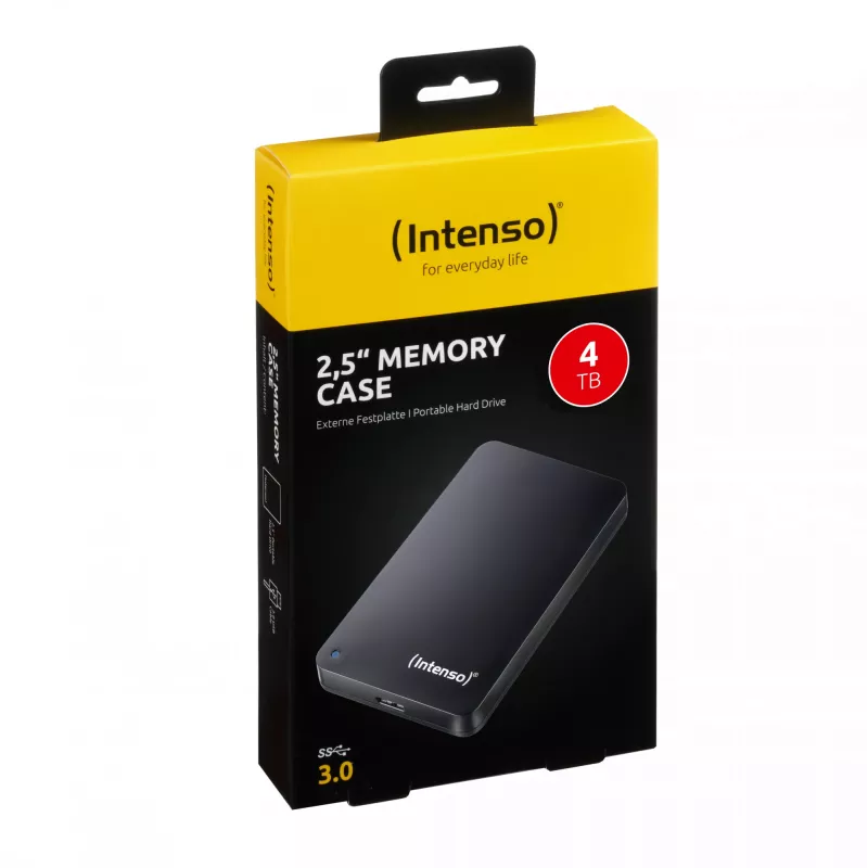 Išorinis kietasis diskas Intenso Memory Case 4TB, 2,5 colio, USB 3.0, juodas