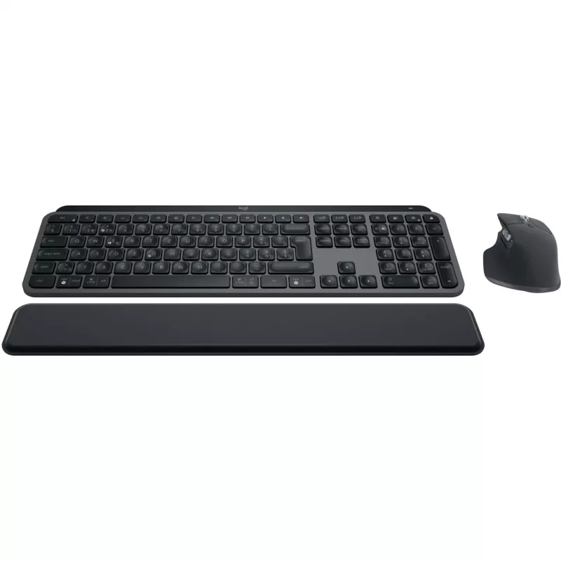 Logitech MX Keys S Combo klaviatūra ir pelė, belaidė RF + Bluetooth, QWERTZ šveicariškas išdėstymas, grafitas