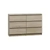Komoda Top e Shop M6 120 SON 2x3, ąžuolo spalva, 6 stalčių, 1200×300×770 mm