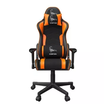 GEMBIRD GC-SCORPION-04X žaidimų kėdė juoda-oranžinė, ergonomiškas dizainas, reguliuojamas aukštis, aukšta atlošo dalis