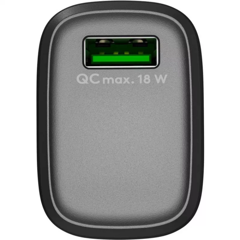 USB-A greitasis QC įkroviklis (18 W) (juodas)
