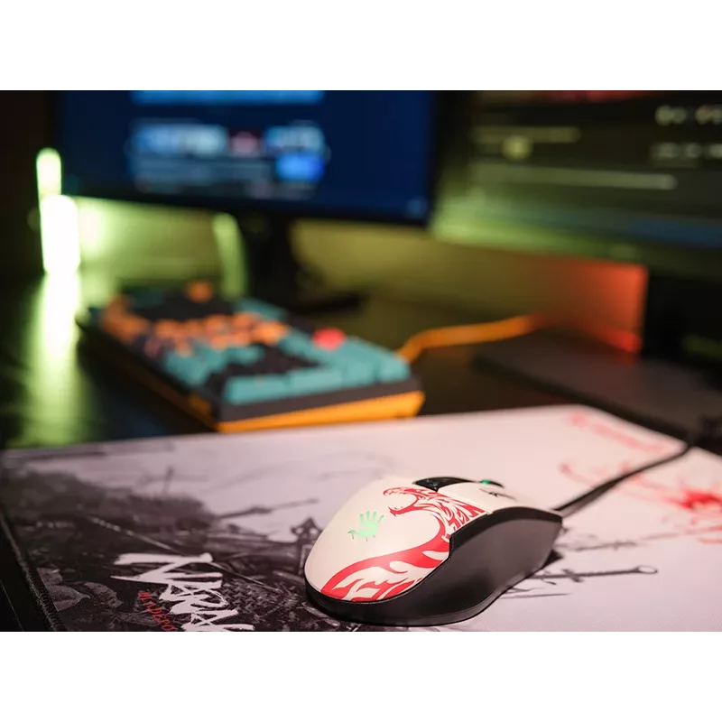 Laidinė žaidimų pelė A4Tech Bloody L65 MAX RGB 16000 DPI ergonomiška dešiniarankiams