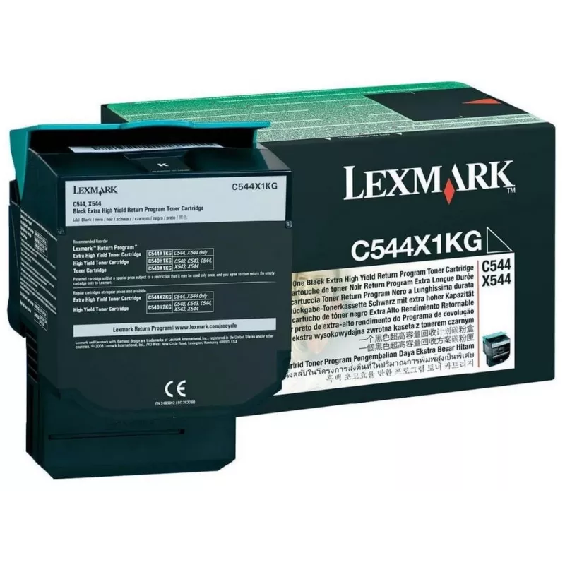 Lexmark C544X1KG tonerio kasetė, juoda, itin didelė išeiga (6 000 psl.)