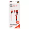 USB kabelis 2GO 797150 1,5 m USB B USB C/Micro-USB B/Lightning raudonas