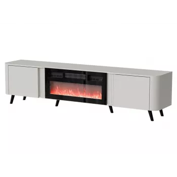 Spintelė televizoriui Cama Meble Volare 200 x 39 x 49 cm kašmyro spalvos su elektriniu židiniu