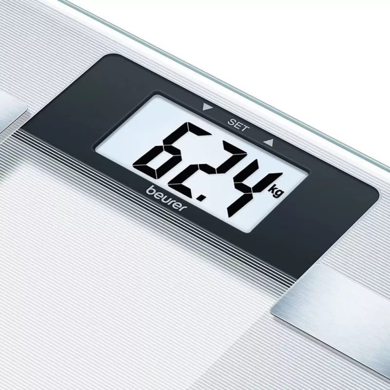 Beurer BG 13 Square Grey, Transparent – asmeninės elektroninės svarstyklės