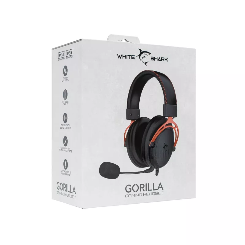 Ausinės White Shark GH-2341 Gorilla Juodos/Raudonos
