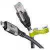Goobay 70752 USB-C 3.1 į RJ45 Ethernet kabelis, Cat6 F/UTP, 5 m, juodas/sidabrinis