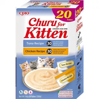 Šlapieji skanėstai katėms INABA Kitten Chicken and Tuna 20 x 14 g – skanėstas kačiukams