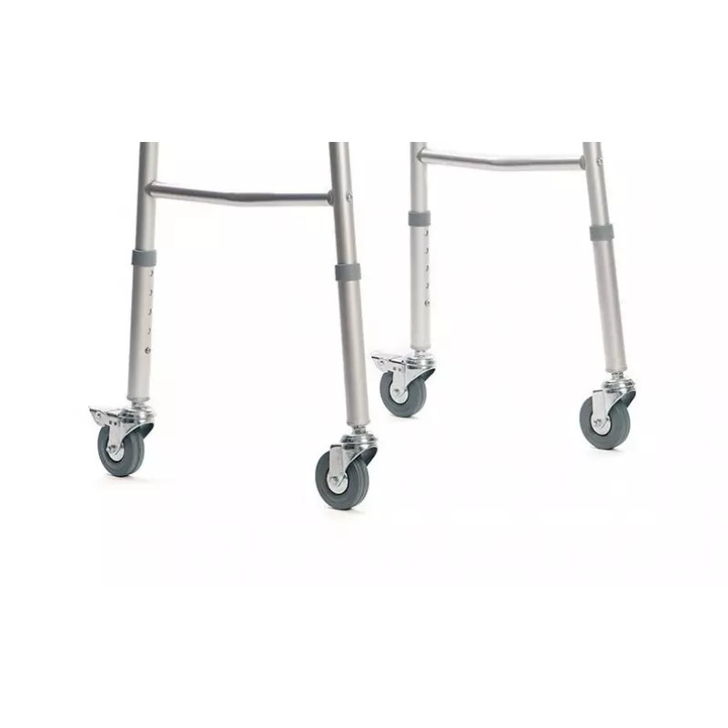 Vaikštynė VITEA CARE PPC013VC – 4 ratų aliumininis vaikštynė, reguliuojamas aukštis 81,5–91,5 cm, ratai 8 cm, plotis 550 mm, max vartotojas 110 kg