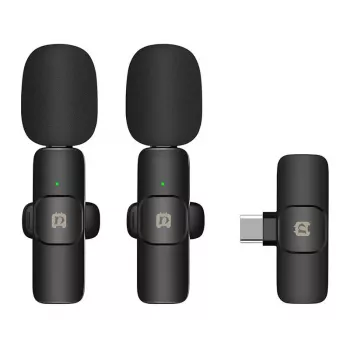 Belaidis mikrofonas Puluz PU3151B apykaklinis USB-C