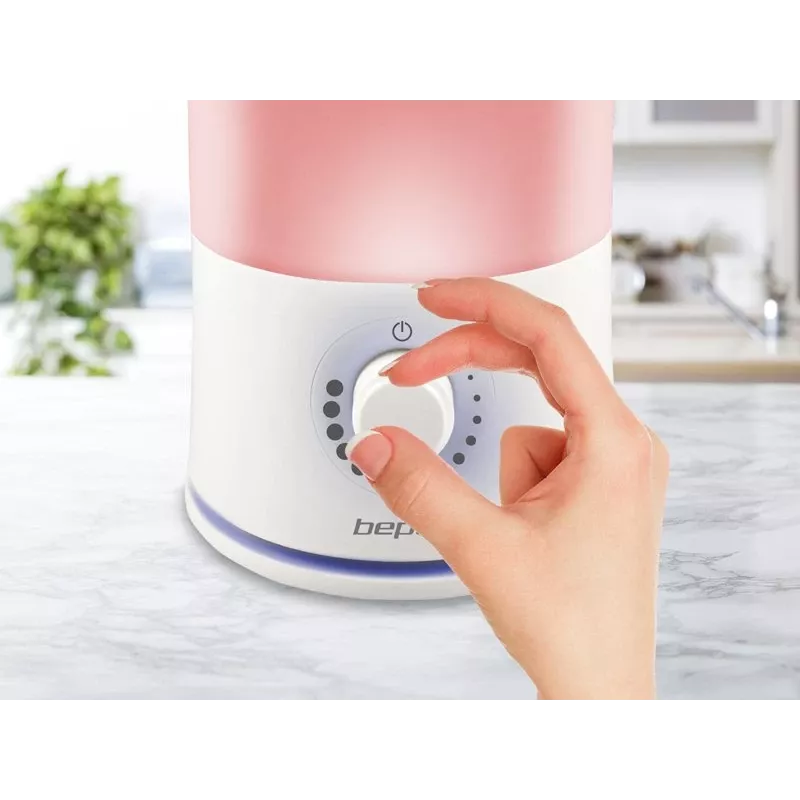 Beper 70.401 ultragarsinis aromatų difuzorius ir drėkintuvas, 2,4 l, 7 spalvų LED, 25 W