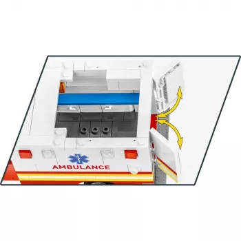 Konstruktorius Cobi RAM 3500 Greitosios pagalbos automobilis modelis 24609 statybinių kaladėlių rinkinys