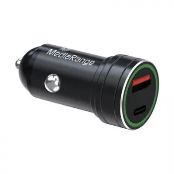 Automobilinis kroviklis MediaRange MRMA120 20W greitas įkrovimas juodas aliuminis