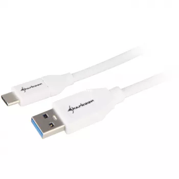 USB 3.2 Gen 2 laidas, USB-A kištukas > USB-C kištukas (baltas, 0,5 m)