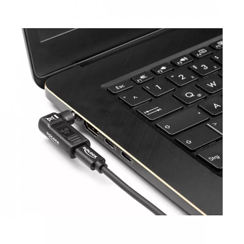 DeLOCK adapteris USB Type-C lizdas į Dell 7,4 x 5,0 mm kištuką 90° kampu