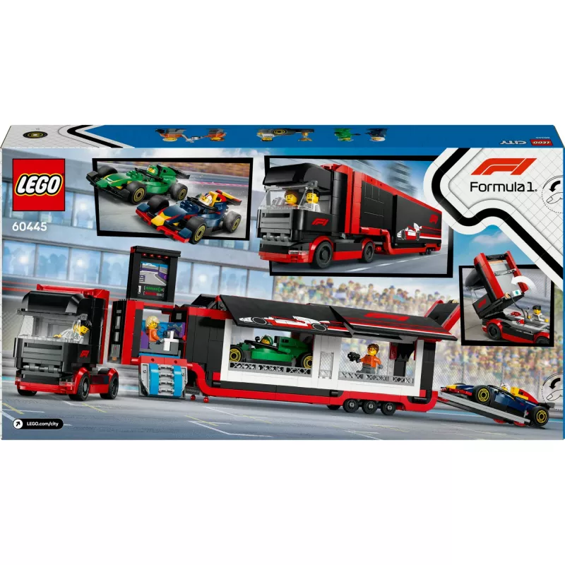 LEGO CITY 60445 F1 - Sunkvežimis su RB20 ir AMR24 F1 bolidais
