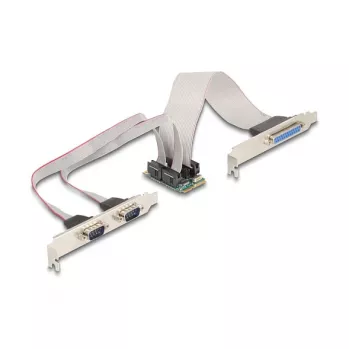 DeLOCK 95277 Vidinė Mini PCI Express RS-232 ir lygiagrečiojo prievado adapterio plokštė, žalia