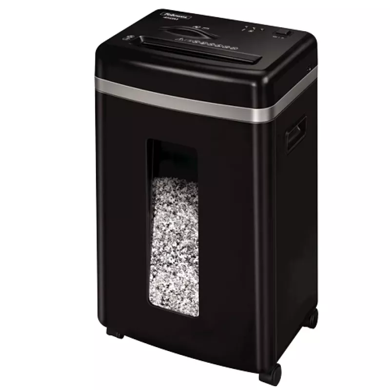 Popieriaus smulkintuvas Fellowes Powershred 450M Micro-cut, 9 lapų talpa, 2 x 12 mm, 22 L krepšelis, juodas