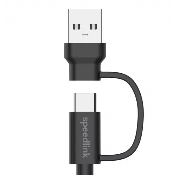 USB 3.2 Gen 1 (3.1 Gen 1) kabelis Speedlink SL-460101-BK, 3 m, USB A/USB C į USB C, juodas