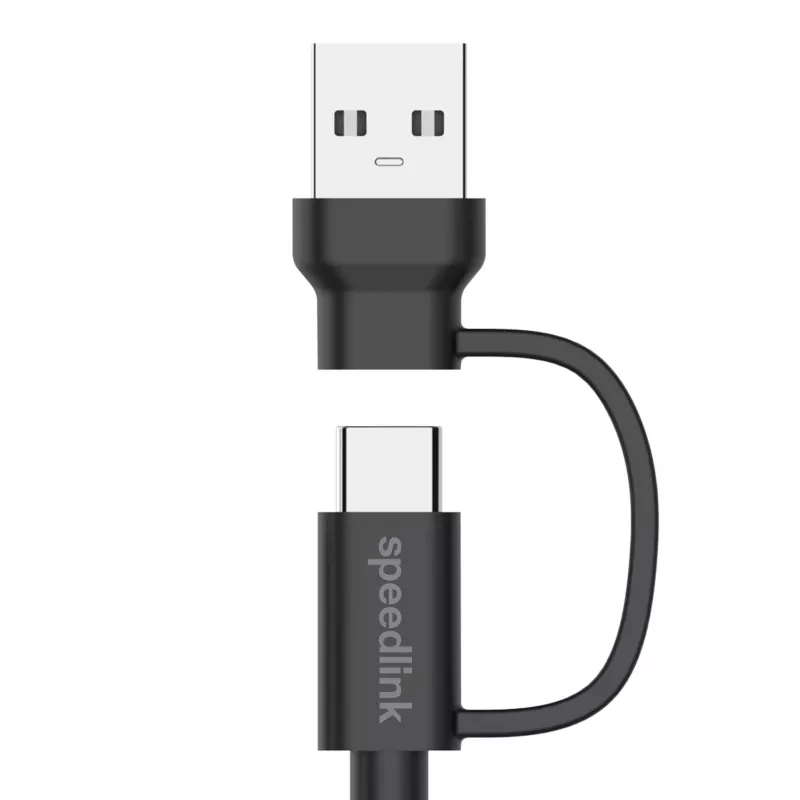 USB 3.2 Gen 1 (3.1 Gen 1) kabelis Speedlink SL-460101-BK, 3 m, USB A/USB C į USB C, juodas