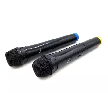 Pridėtinis karaoke mikrofonas MEDIA-TECH MT395 Accent Pro – laidinis, juodas, įjungimo/išjungimo jungiklis, maks. atstumas 20 m, 2 vnt. pakuotė