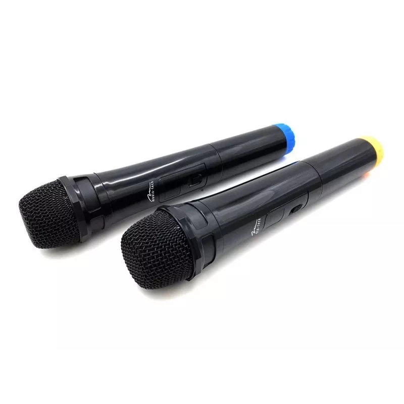 Pridėtinis karaoke mikrofonas MEDIA-TECH MT395 Accent Pro – laidinis, juodas, įjungimo/išjungimo jungiklis, maks. atstumas 20 m, 2 vnt. pakuotė